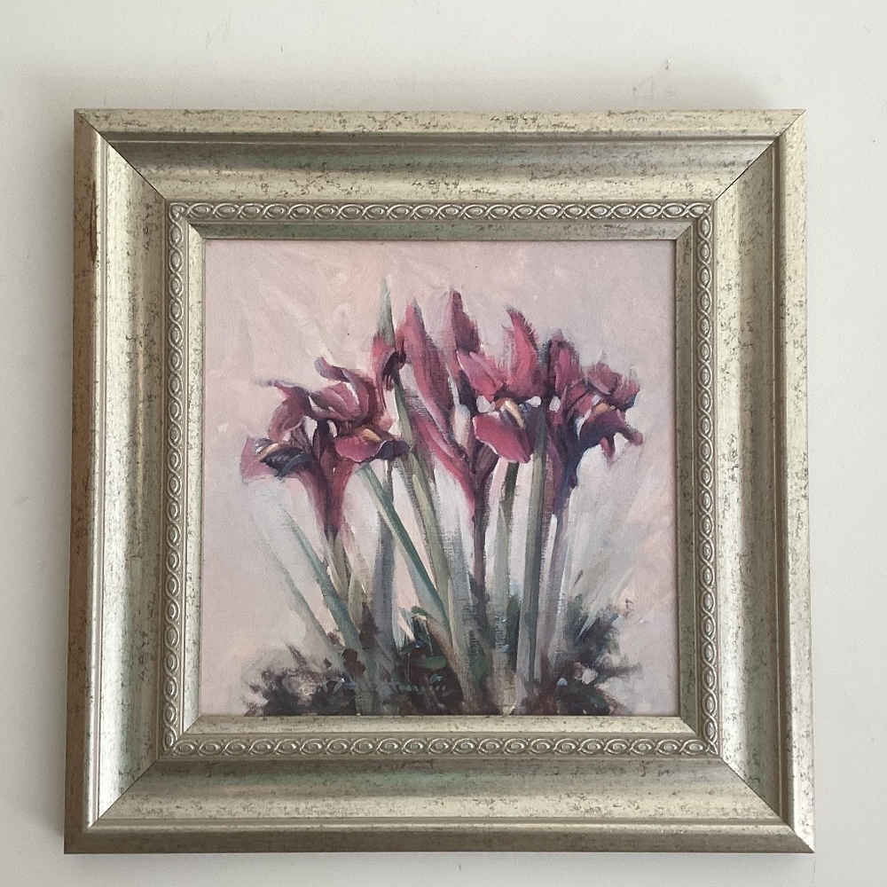 Framed Floral Print Wall Decor